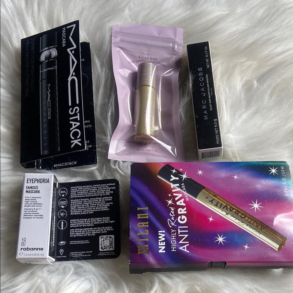 Luxury Mini Mascara Bundle; MAC Milani Marc Jacobs Tarte & Rabanne
